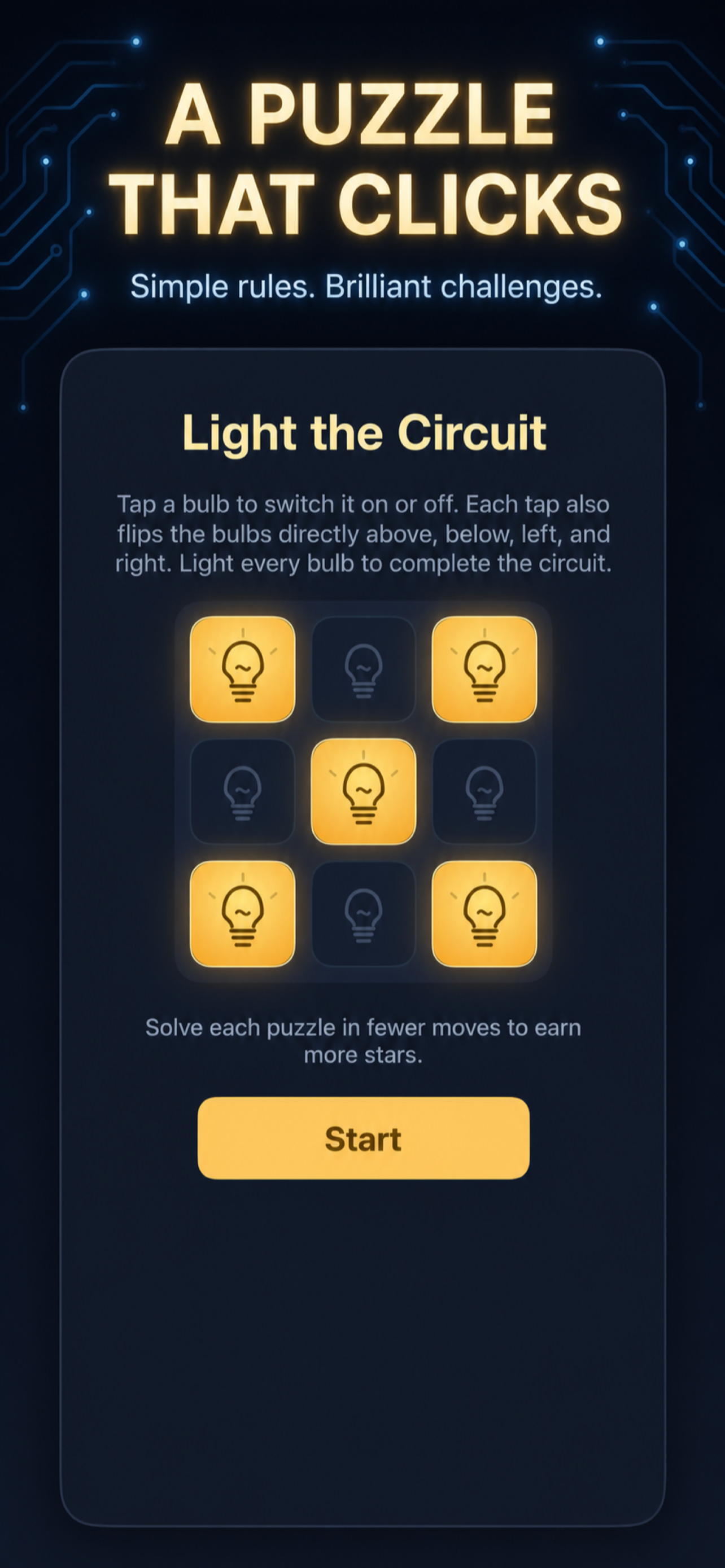 On-Off introduction explaining how to light the circuit